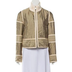 CÉLINE Quilted Jacket with Leather Trim